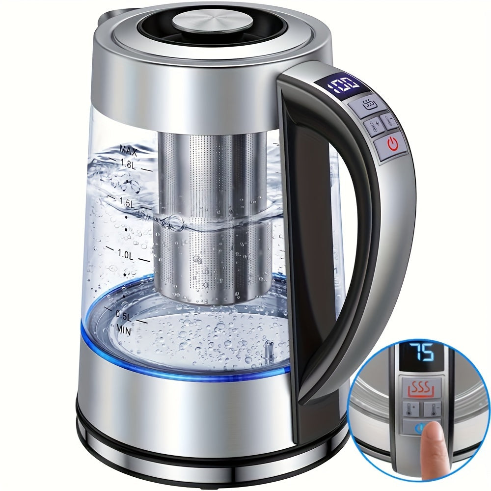 Electric Glass Kettle 12 Temperature Controls Keep Warm