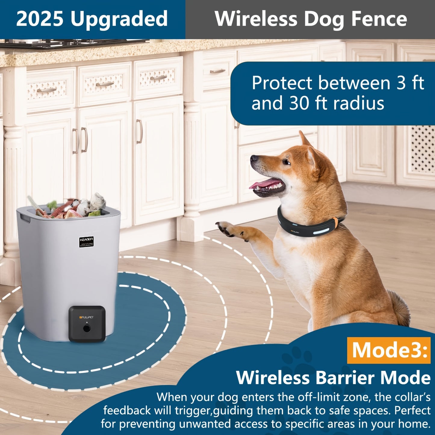 Wireless Dog Fence System With Remote And Adjustable Collar