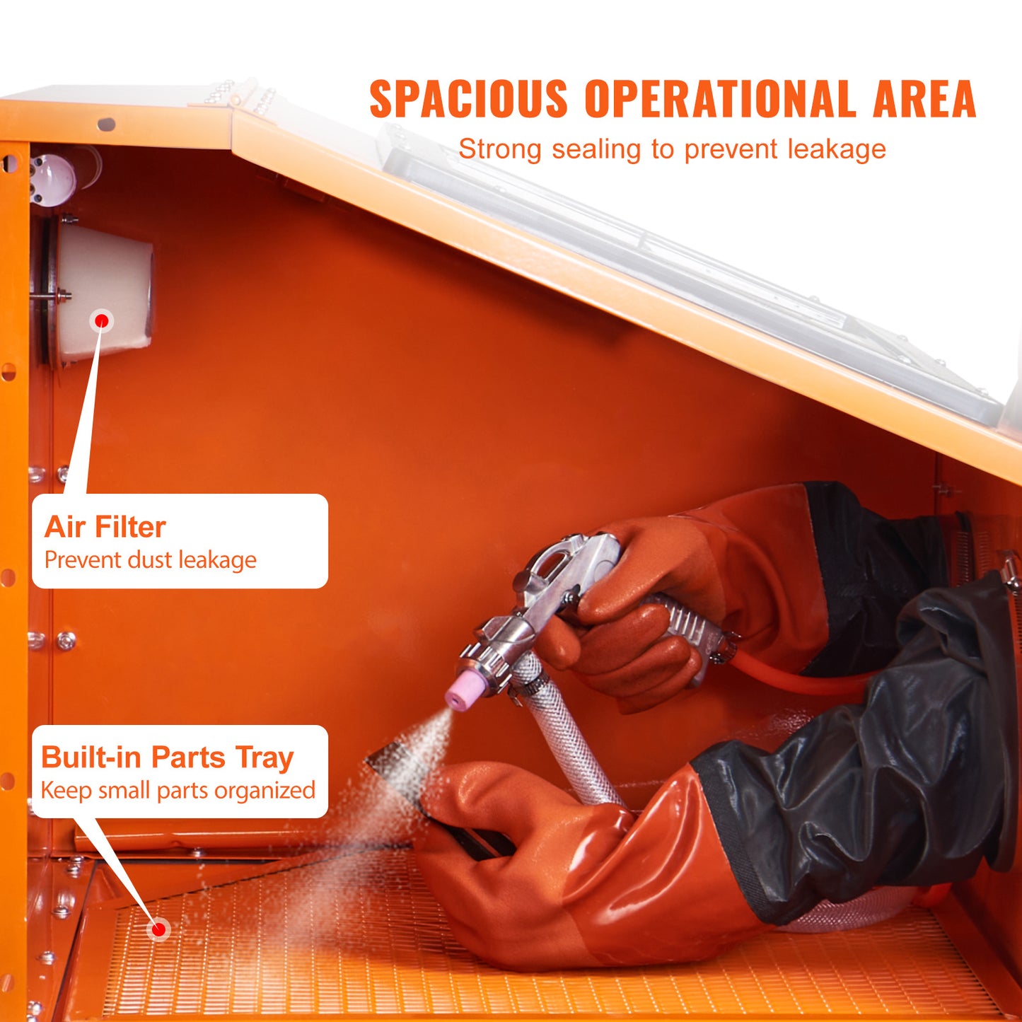 Portable Benchtop Sand Blasting Cabinet With Nozzles