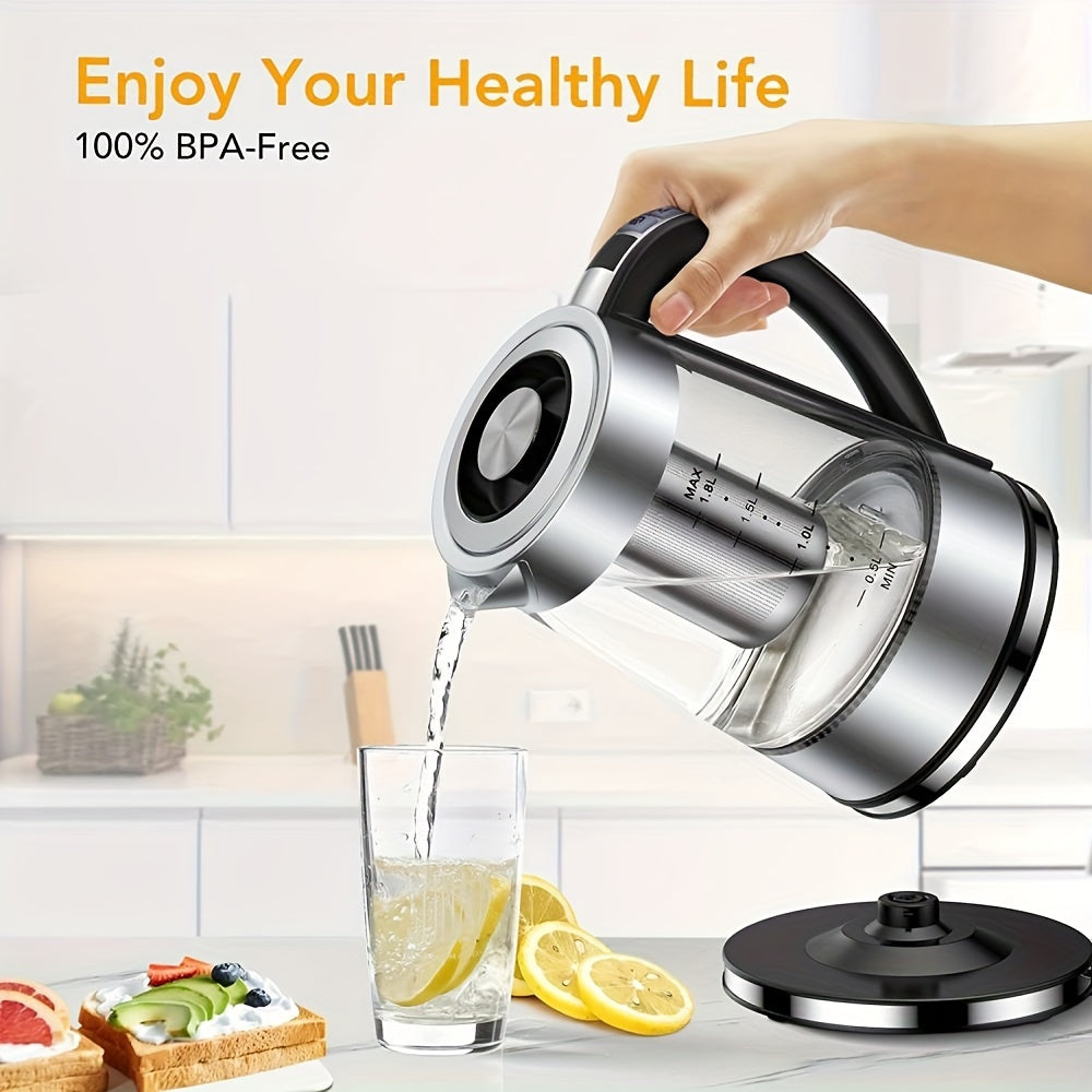 Electric Glass Kettle 12 Temperature Controls Keep Warm