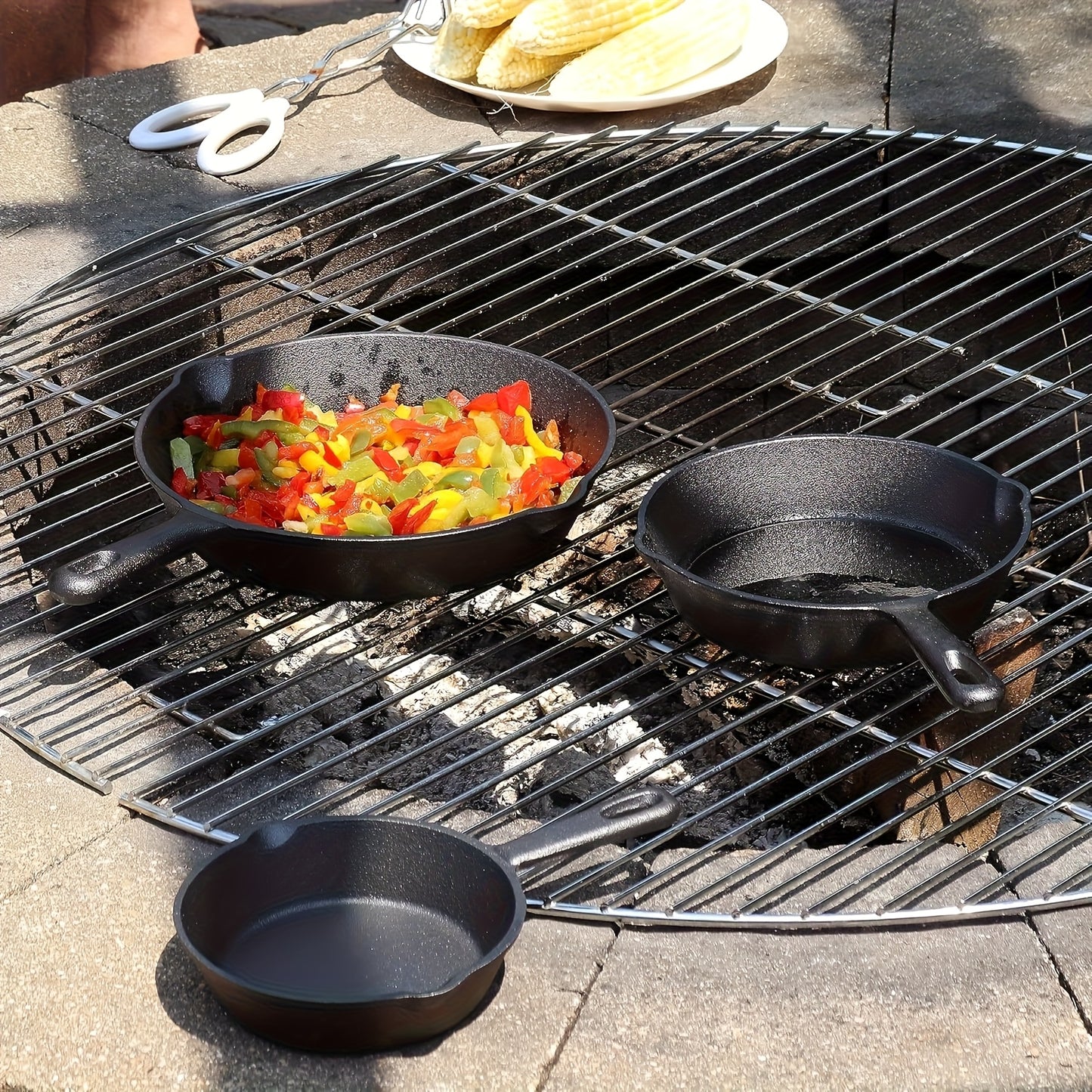 Cast Iron Skillets Set with Dutch Oven and Griddles Cookware