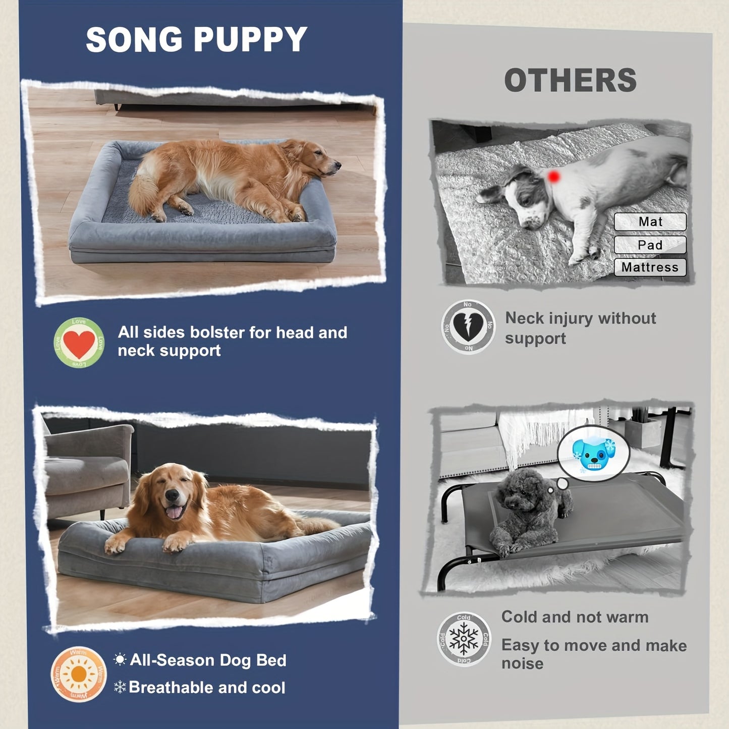 Cozy Plush Memory Foam Dog Bed With Removable Cover