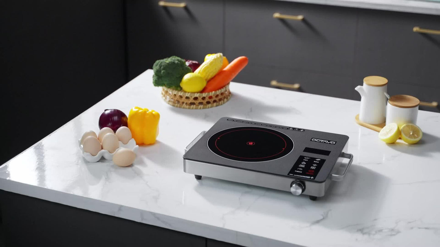 1800W Portable Infrared Burner With Timer And Glass Cooktop