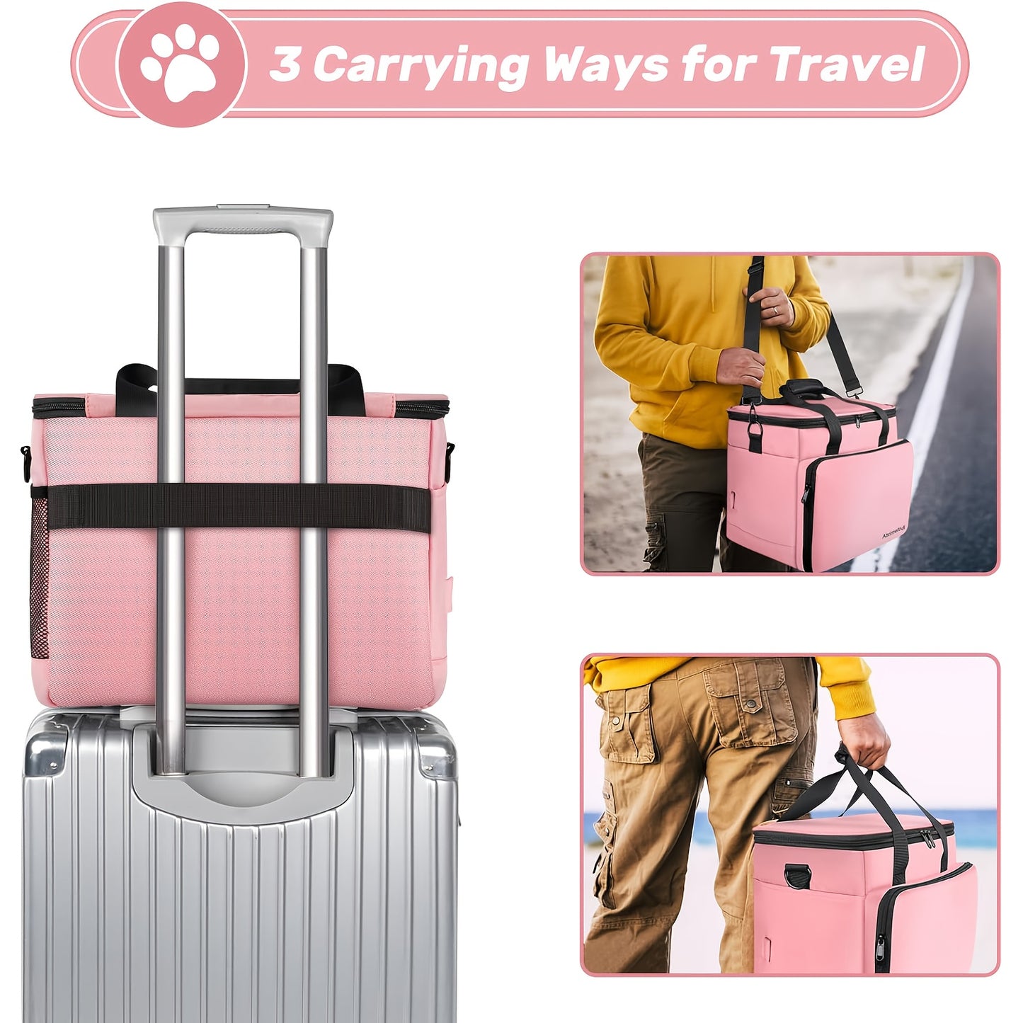 Six Piece Dog Travel Bag Set With Bowls And Containers