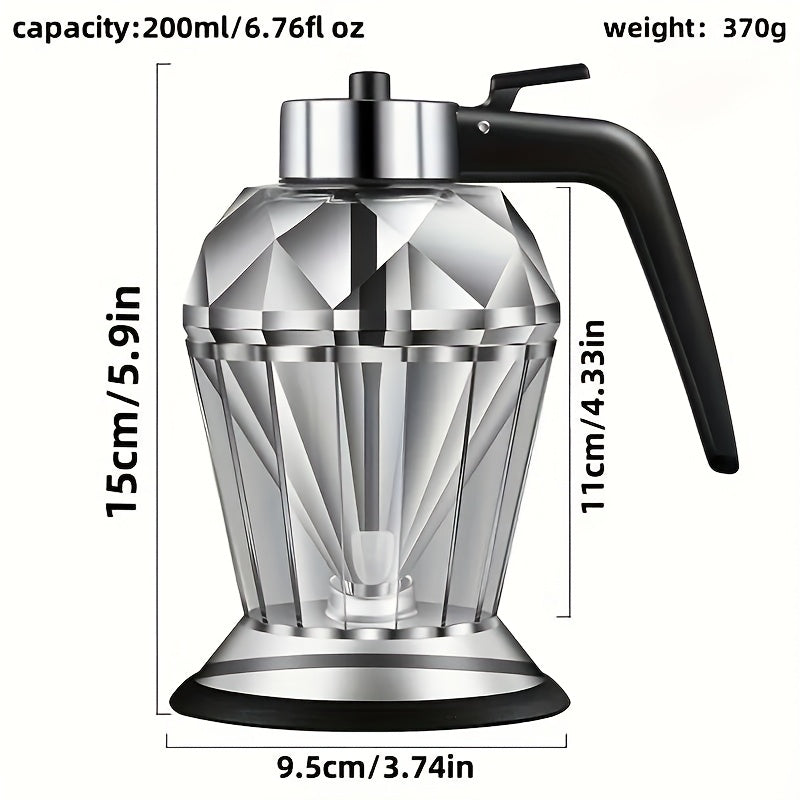 Stylish Glass Honey Dispenser No Drip With Scoop For Syrup