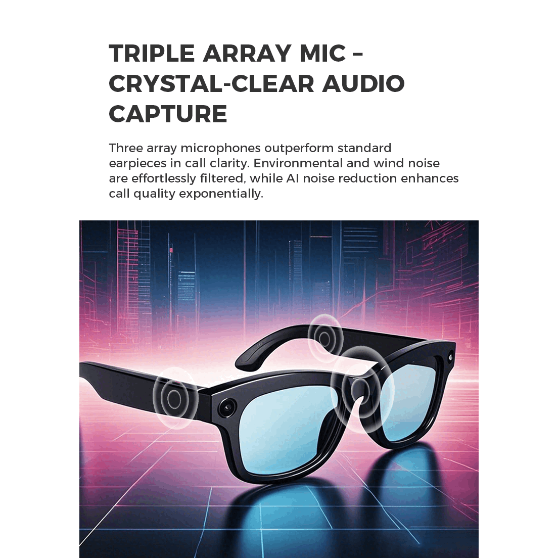 Smart AI Photography Video Glasses Ultra Wide 500W Camera