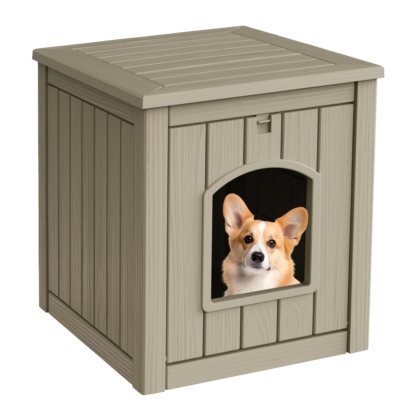 Weatherproof Resin Outdoor Dog House for Small Dogs