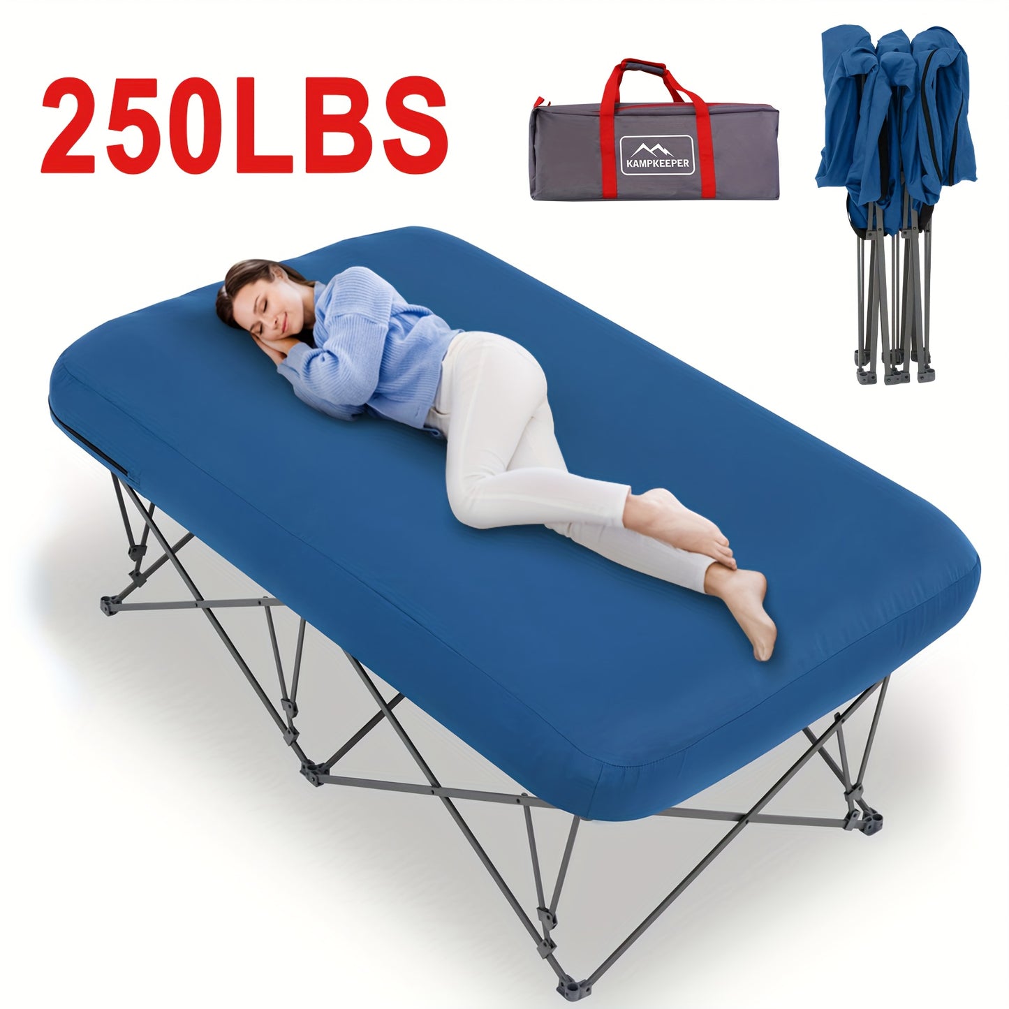 Heavy Duty Inflatable Bed With Carry Bag For Indoor Use