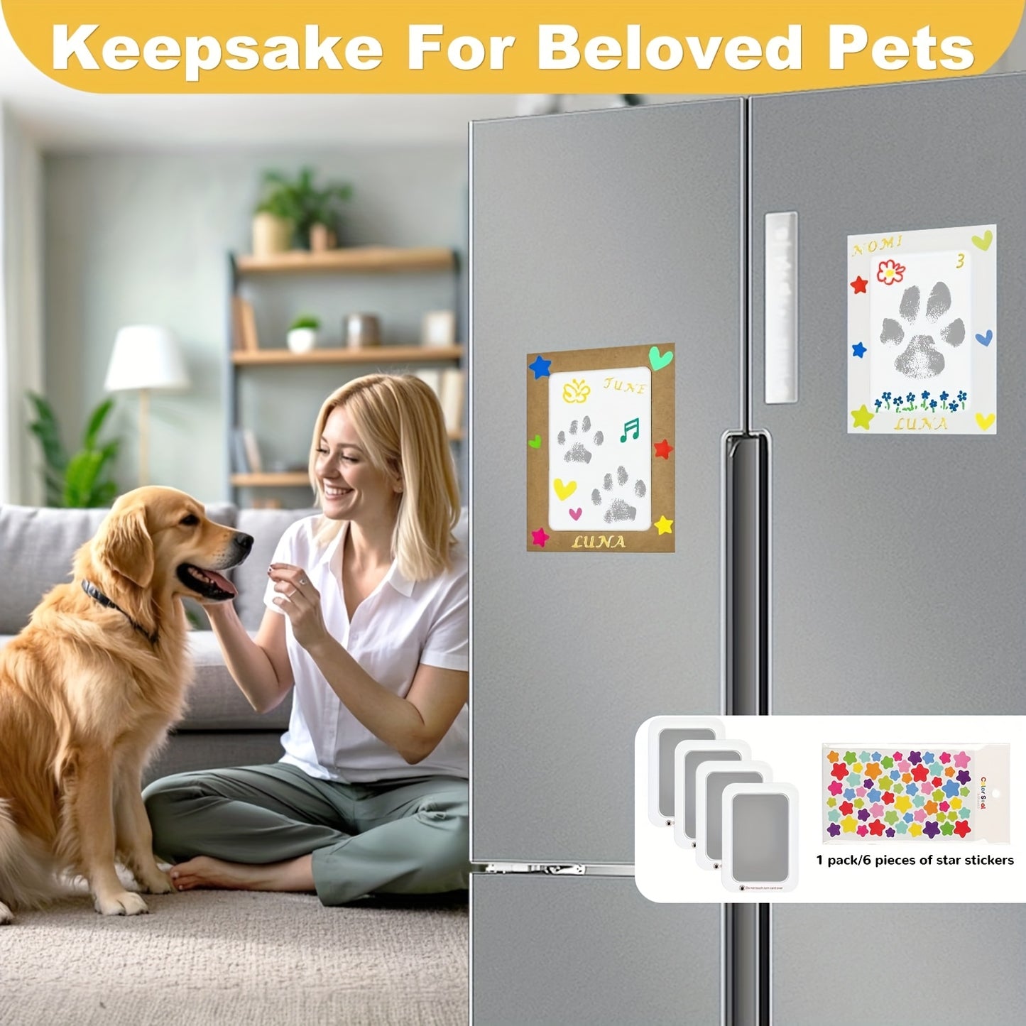 Dog Pawprint Kit Inkless With 4 BoxesBundle And Stickers