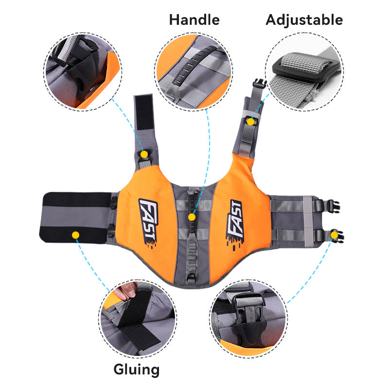 Durable Dog Life Jacket Reflective Adjustable Handle