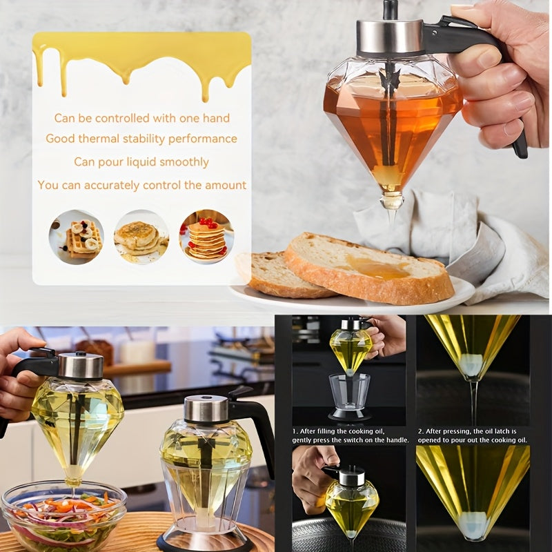 Stylish Glass Honey Dispenser No Drip With Scoop For Syrup
