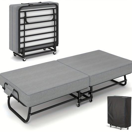 Portable Folding Bed With Memory Foam Mattress For Guests