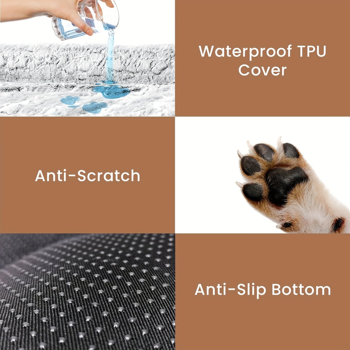 Calming Washable Dog Bed With Soft Faux Fur For Dogs