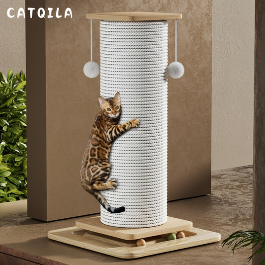 Vertical Sisal Cat Scratching Post With Hanging Ball Toy