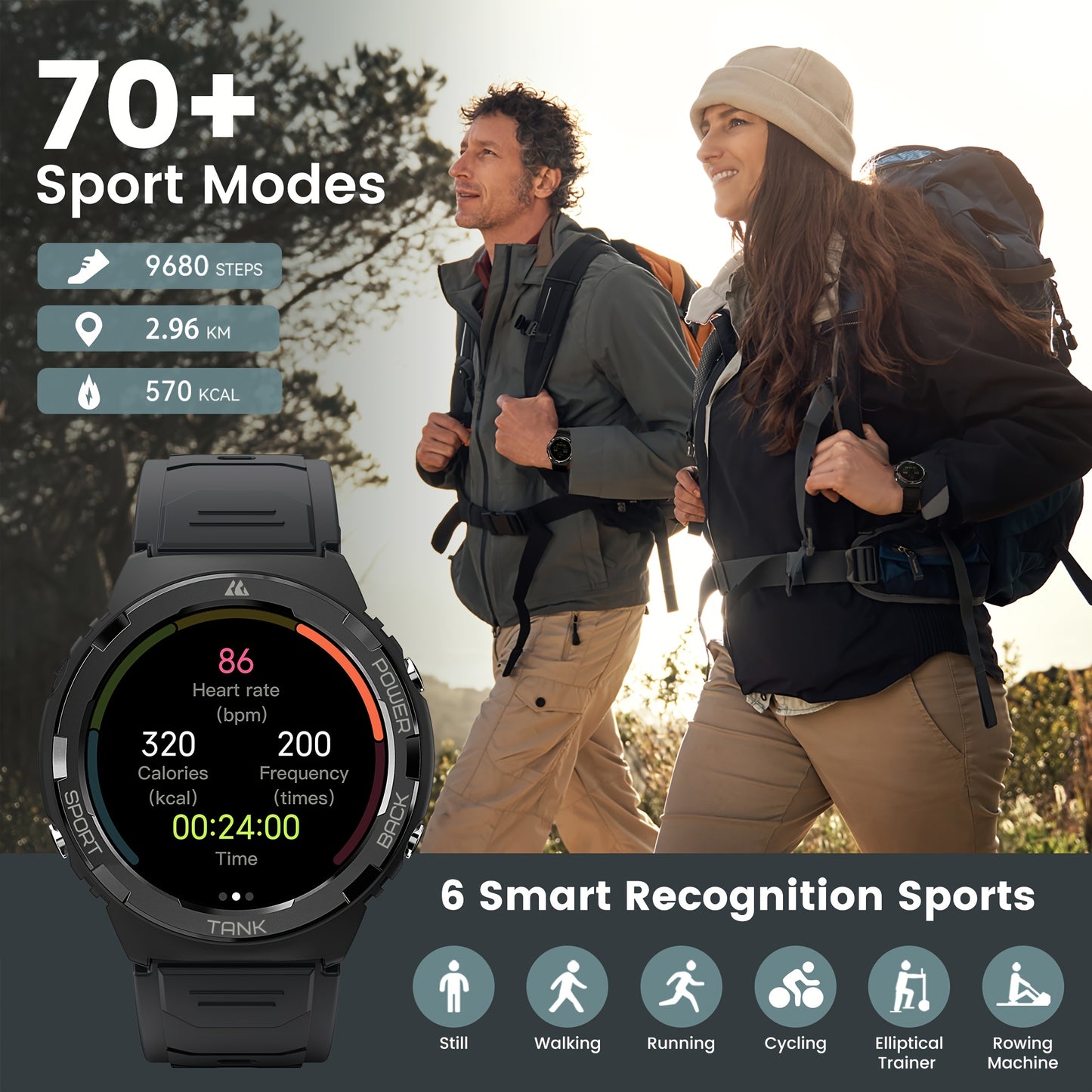 KOSPET Tank S1 Smart Watch for Men and Women with AMOLED Display