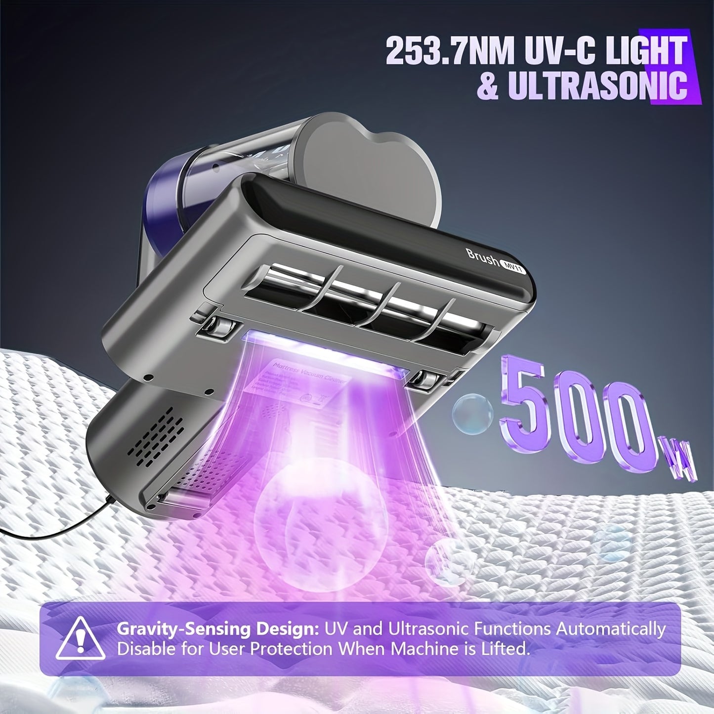 Powerful Handheld Mattress Vacuum Cleaner with UV-C Technology