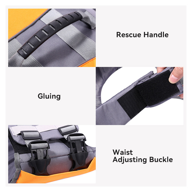 Durable Dog Life Jacket Reflective Adjustable Handle