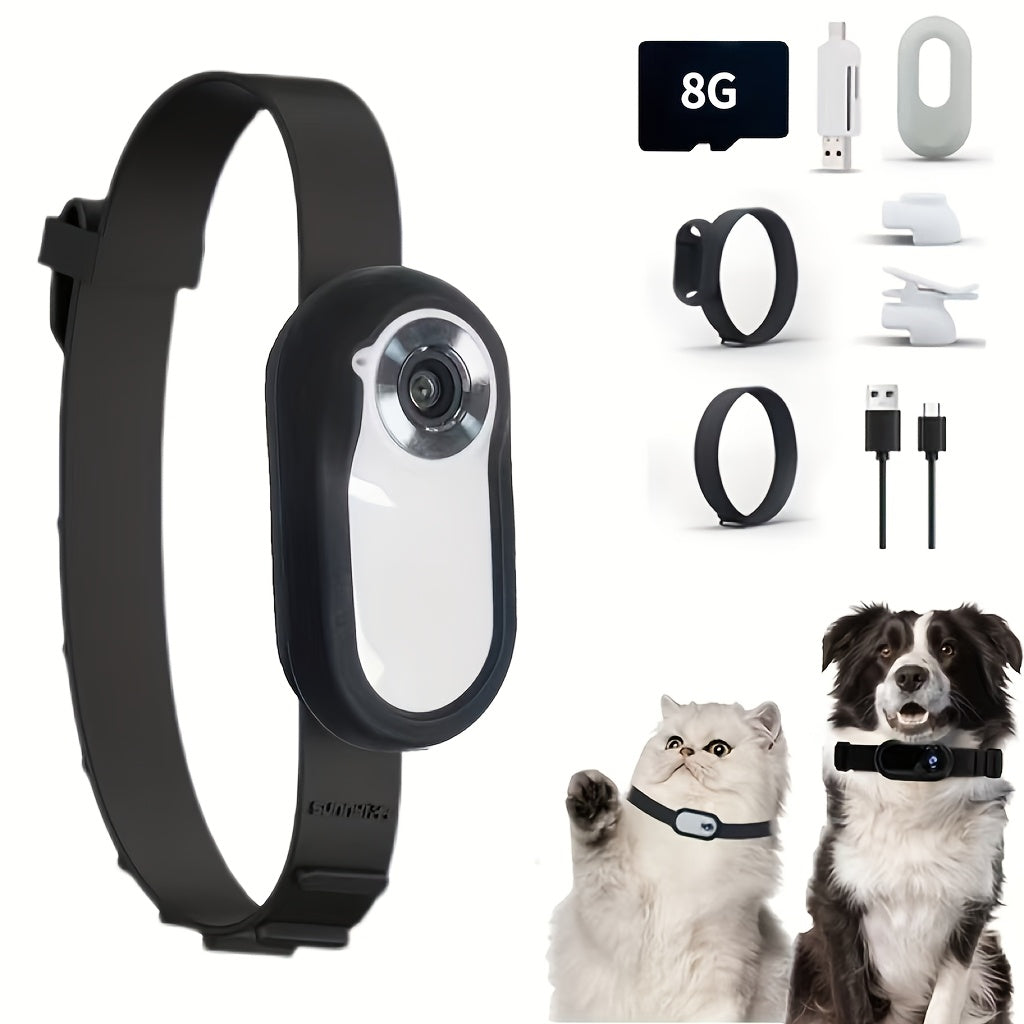 HD 1080P Pet Collar Camera With Infrared Sensor 8GB Card