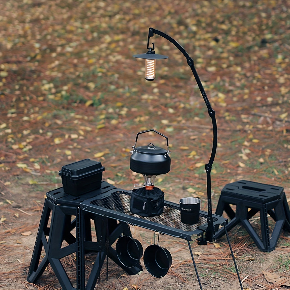 Folding Camping Table with Multi-Functional Storage and Hanging Features