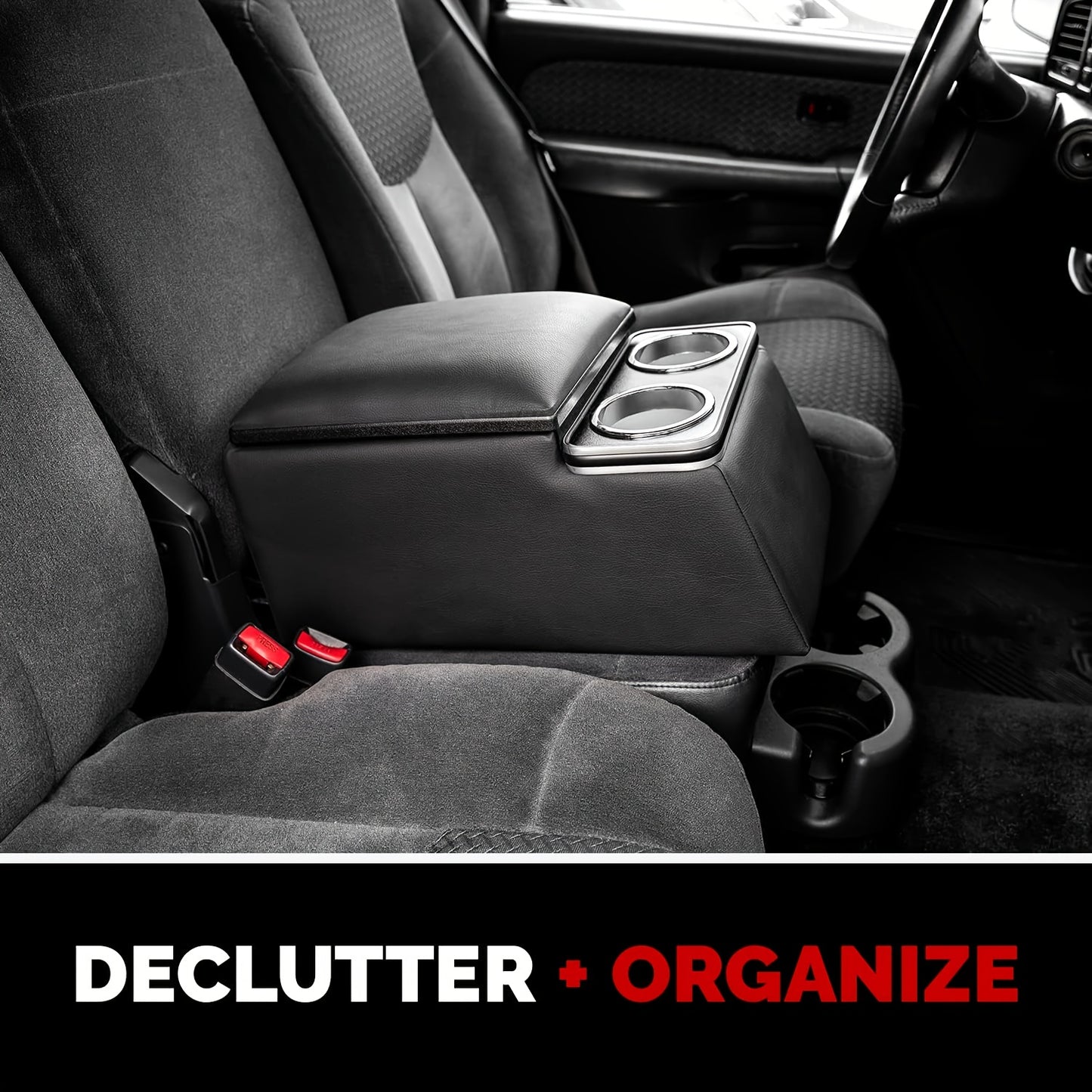 Center Console Organizer With Cup Holders And Storage