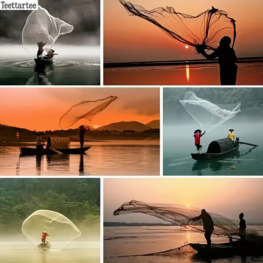 TEETTARTEE Lightweight Round Hand Trawling Net For Fishing