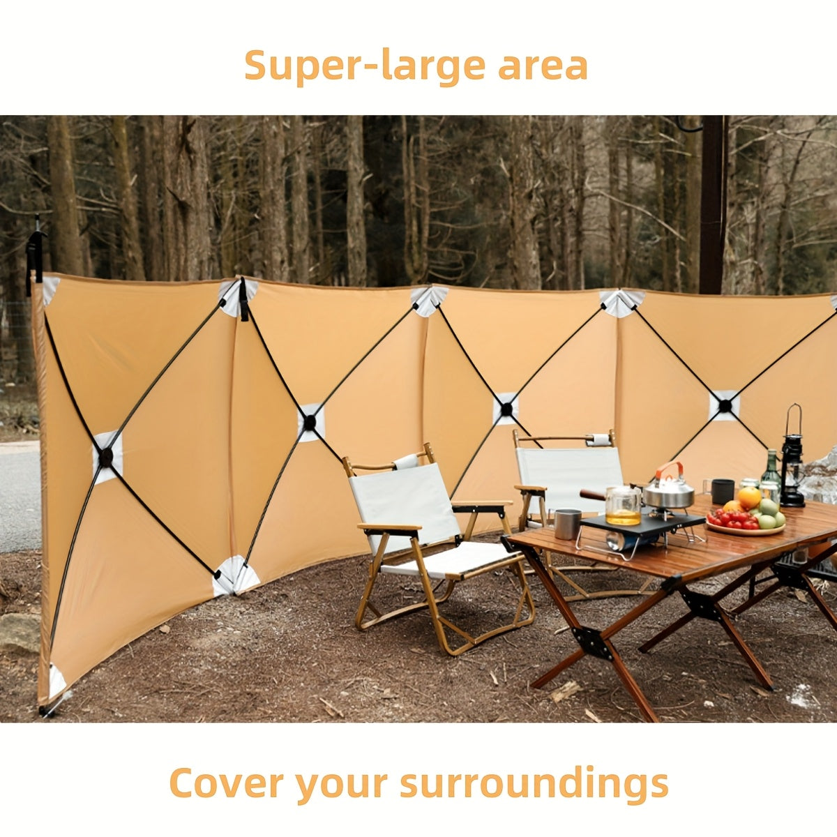 Portable Windproof Camping Cloth Curtain for Outdoor Use