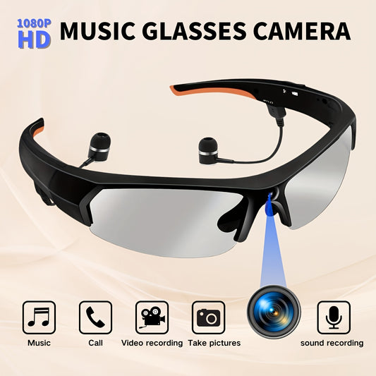 1080P Smart Glasses Camera 32GB Storage And USB Rechargeable Battery