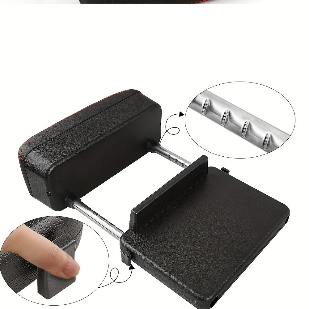 Adjustable Car Armrest Cushion with Storage Box Organizer