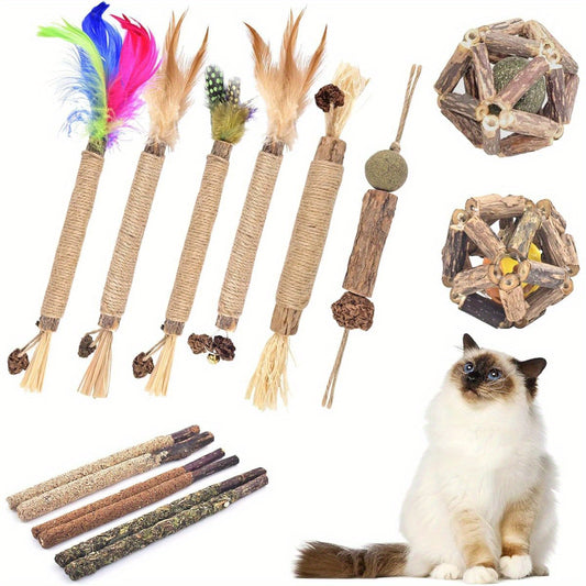 Cat Silvervine Chew Toys Pack With Sticks And Cage Balls