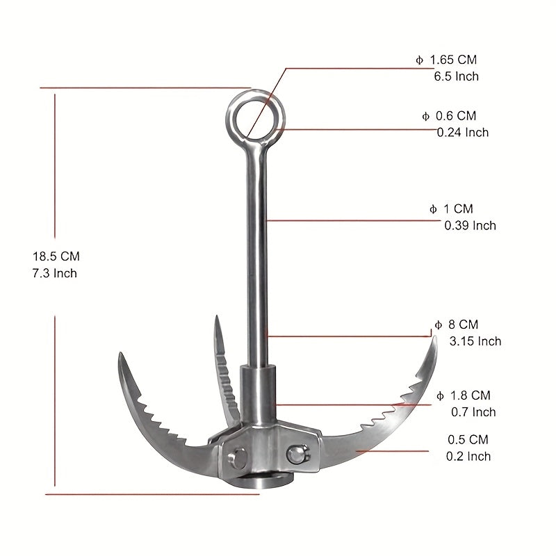 Heavy Duty Grappling Hook 880lb Capacity Stainless Steel