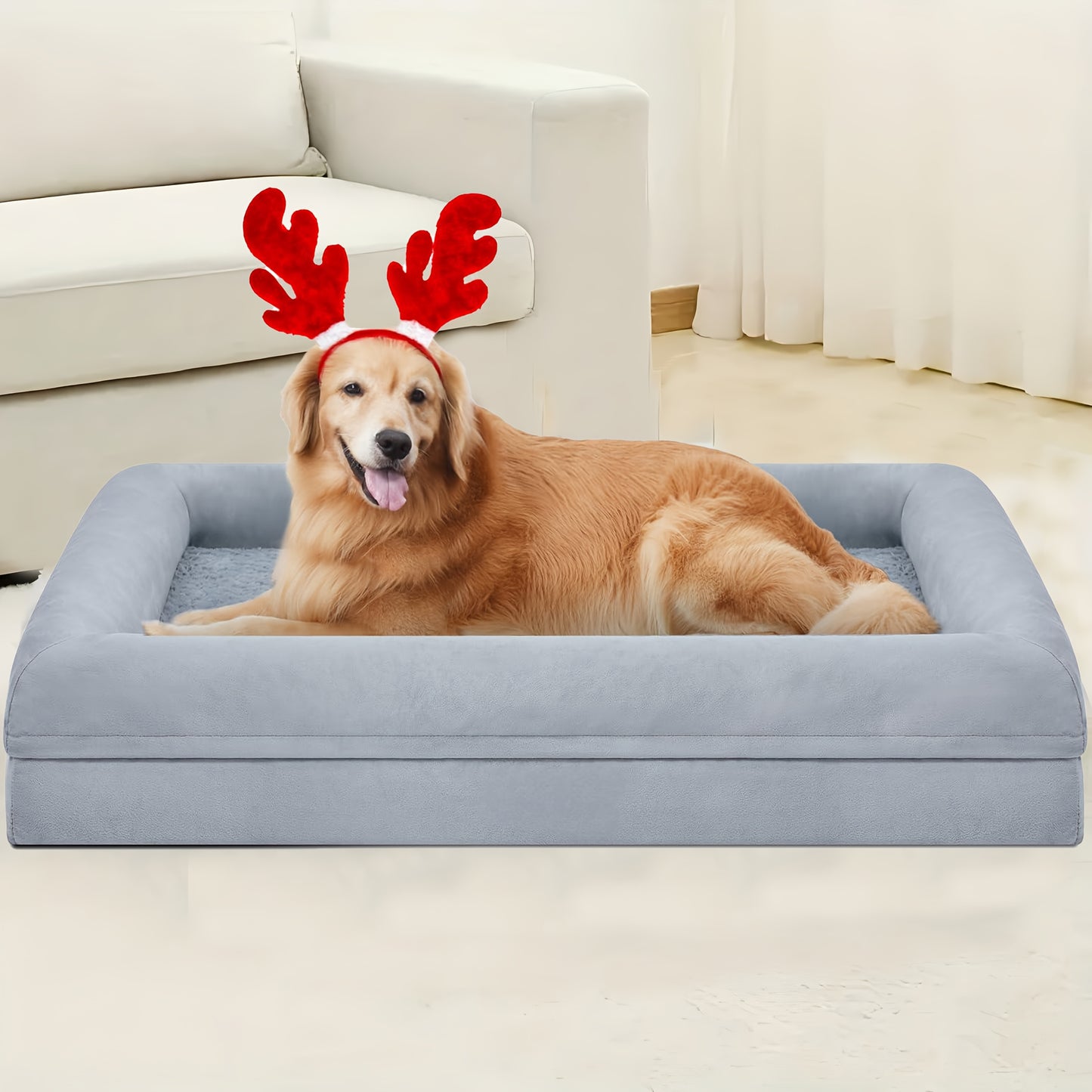 Cozy Plush Memory Foam Dog Bed With Removable Cover