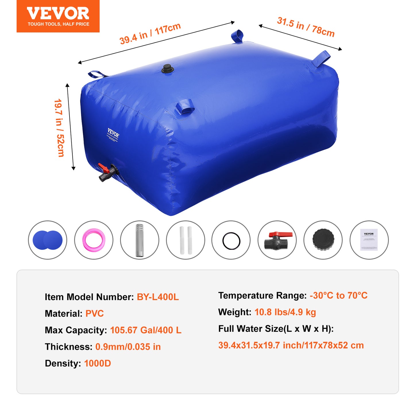 VEVOR Portable Water Bladder for Camping and Emergency Use