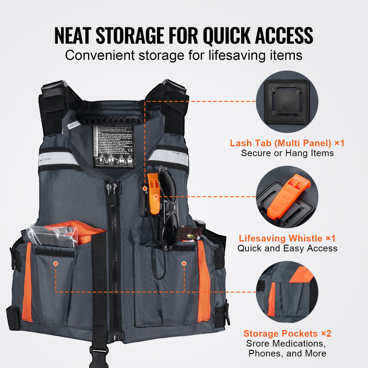Vevor Watersports Life Vest PFD 80N Buoyancy Jacket