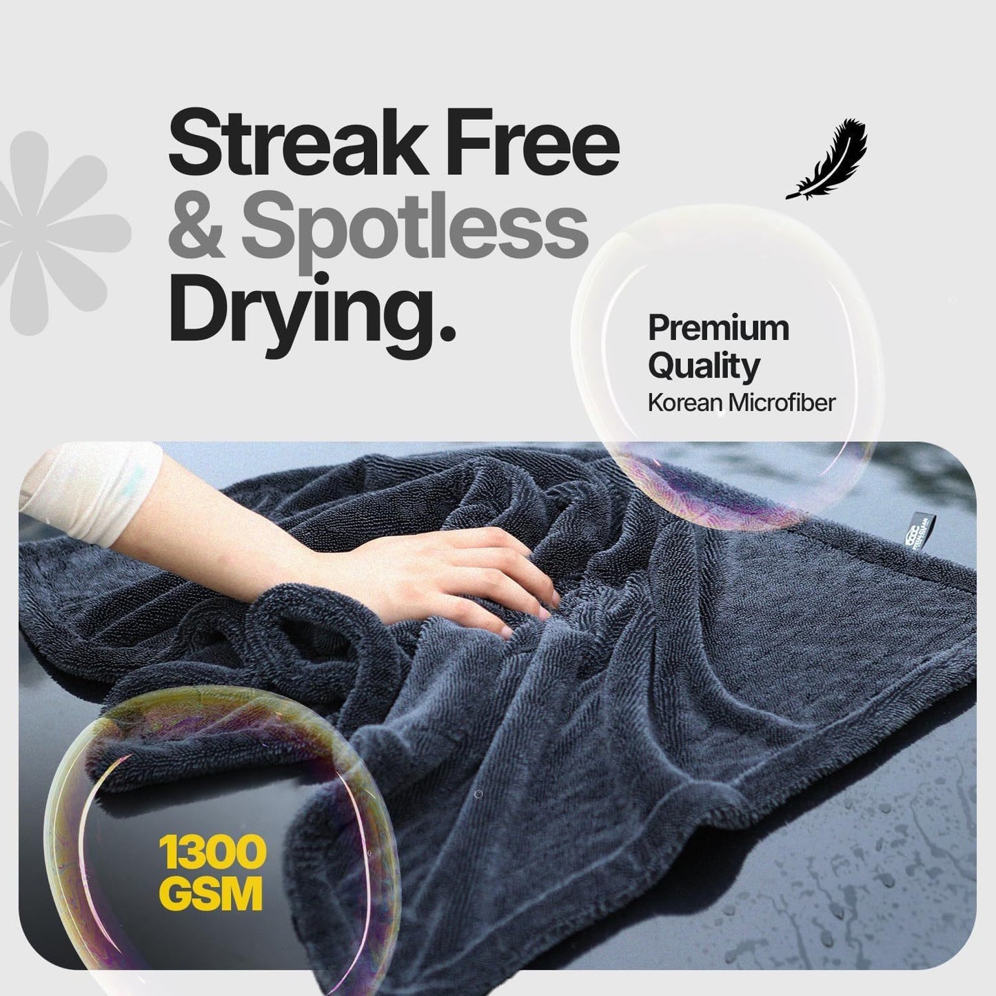 Double Twisted Loop Quick Drying Car Towel For Detailing