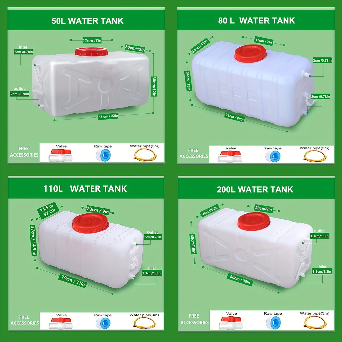 Portable Water Storage Tank With Faucet And Hose Camping