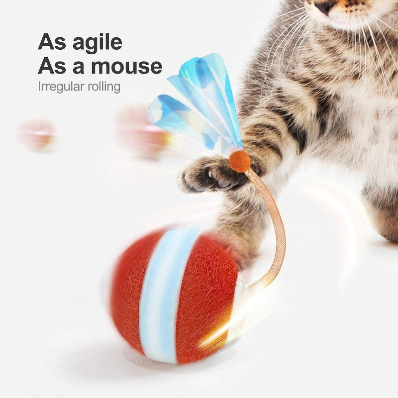 Third Gen Motion Activated Cat Toy Ball With Elastic Tail