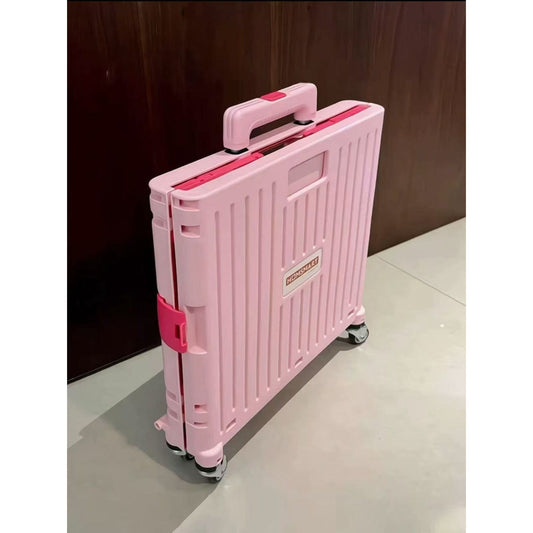 Foldable Rolling Cart With Telescopic Handle And Wheels
