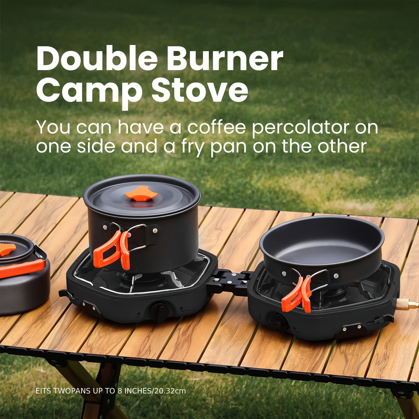 Portable Propane Camp Stove Two Burner With Piezo Ignition
