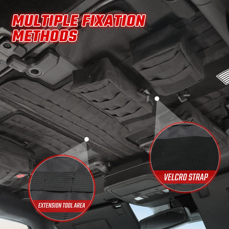 Roof Storage Organizer With Tactical Vest Design And Medical Kit