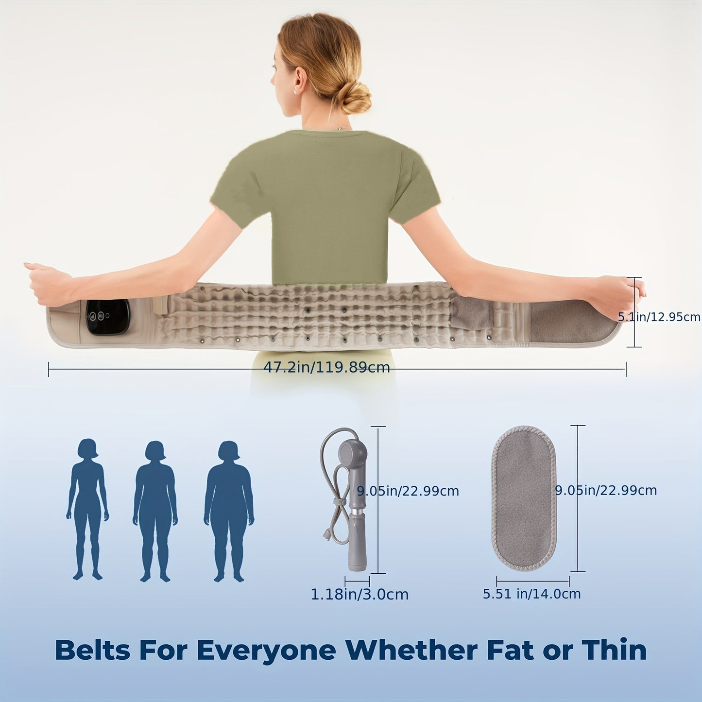 Cordless Portable Inflatable Waist Belt 5000mAh Battery And Back Massage