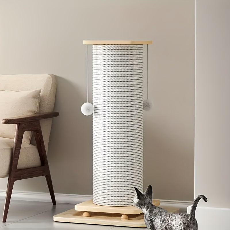 Vertical Sisal Cat Scratching Post With Hanging Ball Toy