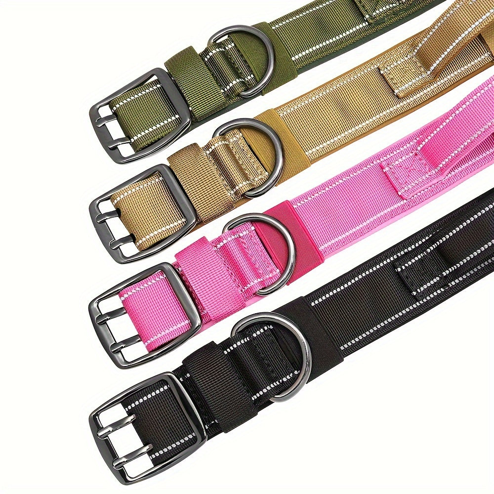 Customizable Nylon Dog Collar Engraved Name Metal Buckle
