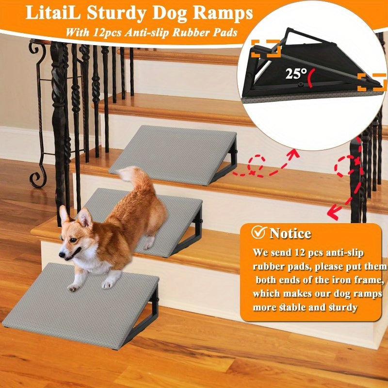 Heavy Duty Dog Ramp and Pet Steps with Non Slip Base