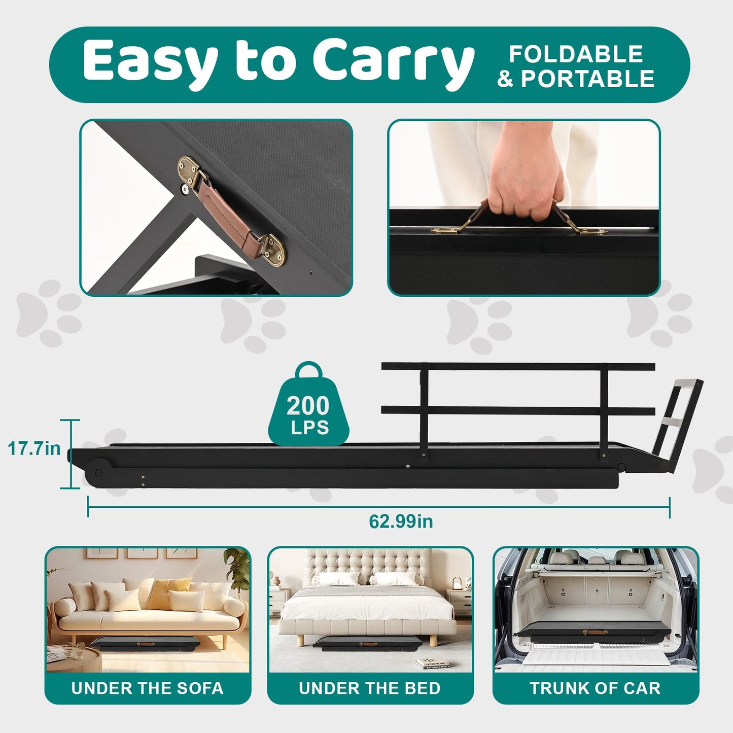 Adjustable Wooden Dog Ramp For Beds Couches And SUVs