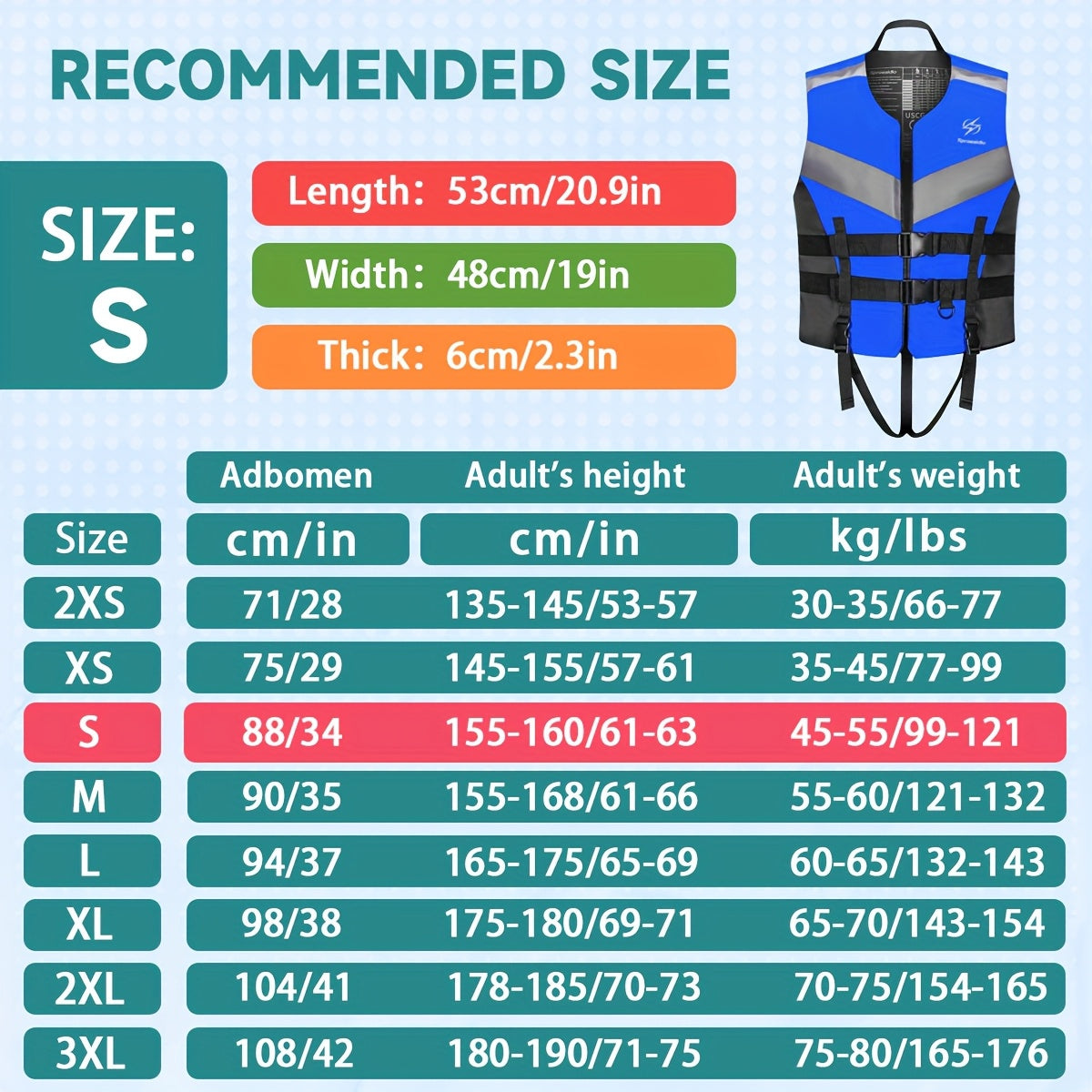 HISEA Adjustable Buoyancy Vest 50N for Adults Gear Pro