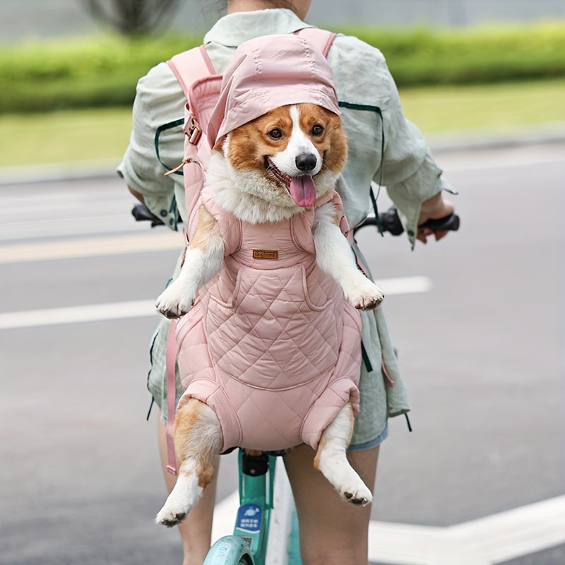 Adjustable Quilted Pet Carrier Backpack for Active Adventures