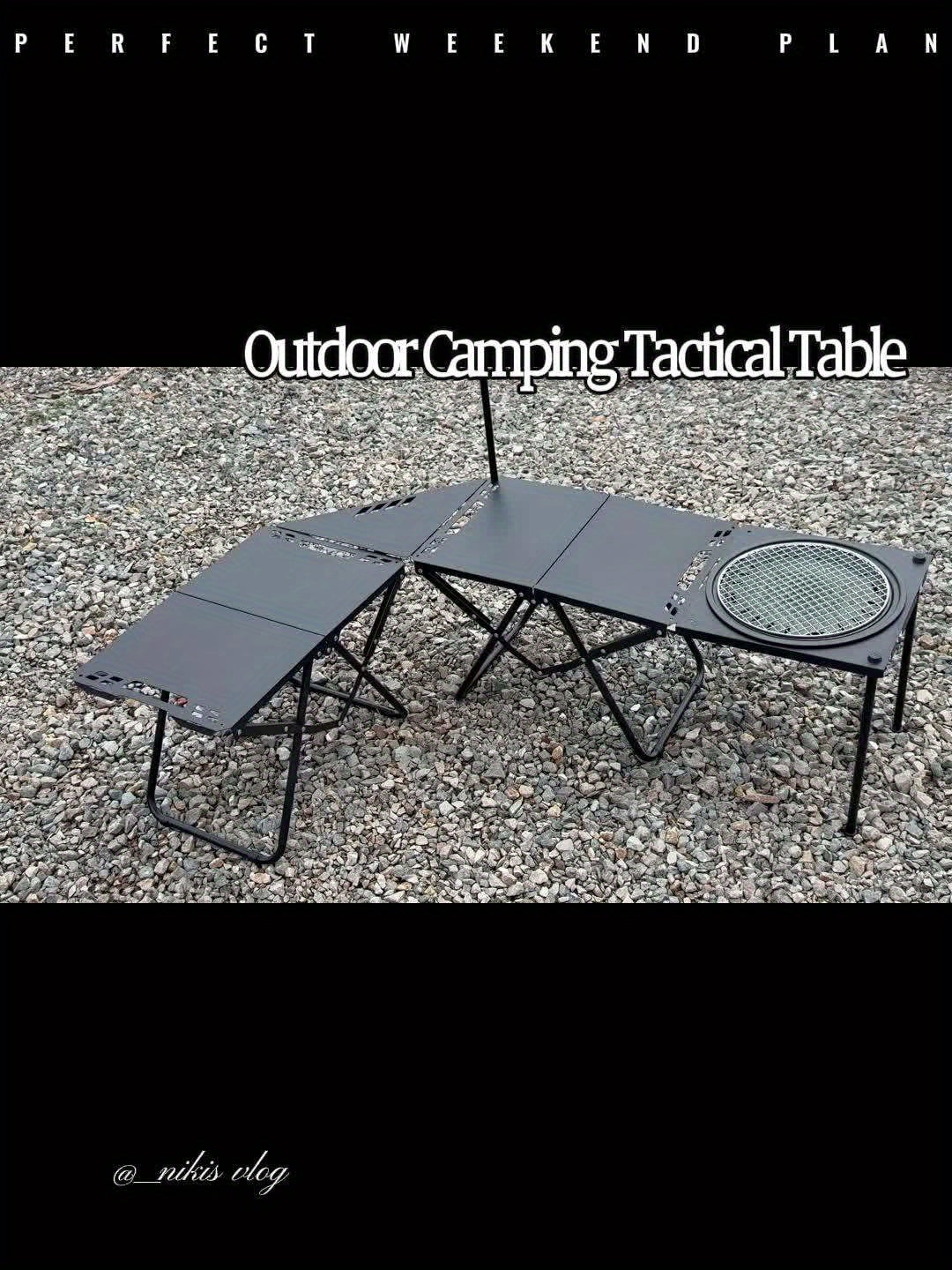 Portable Folding Camping Table with Quick-Open Design and Waterproof Surface
