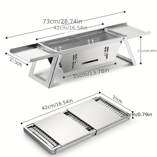 Foldable Stainless Steel Camping Grill Charcoal BBQ