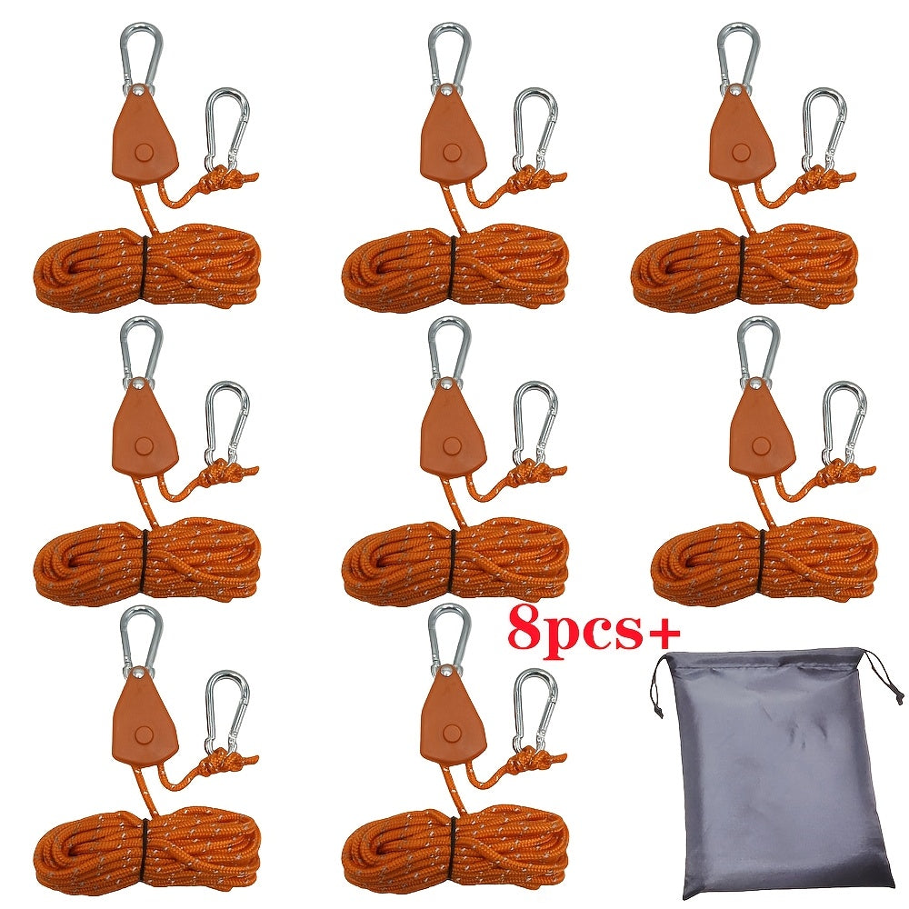 Metal Pulley Rope Set For Camping Tent Tie Adjustable Buckle