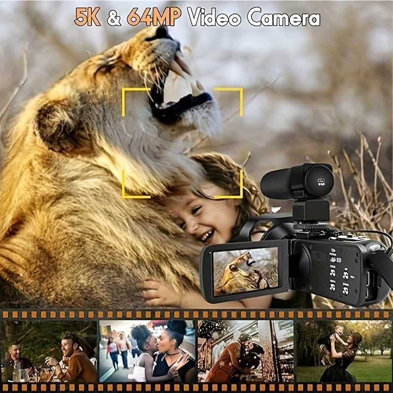 64MP Camcorder With WiFi Live Streaming IR Night Vision